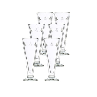 La Rochere Set of 4 Bee Design Glass Champagne Flutes - 608501