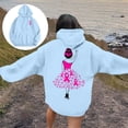 thumbnail image 2 of Fiaer,Women Cancer Sweatshirts Breast Cancer Hoodies Pink Ribbon with Butterfly Graphic Plus Size Tops Cancer Awareness Support Blue S, 2 of 7