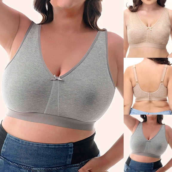 Yourumao Womens Bras Wireless Support T-shirt Bras Cotton Padded Bralettes Elegant Daily Full Figure Bras