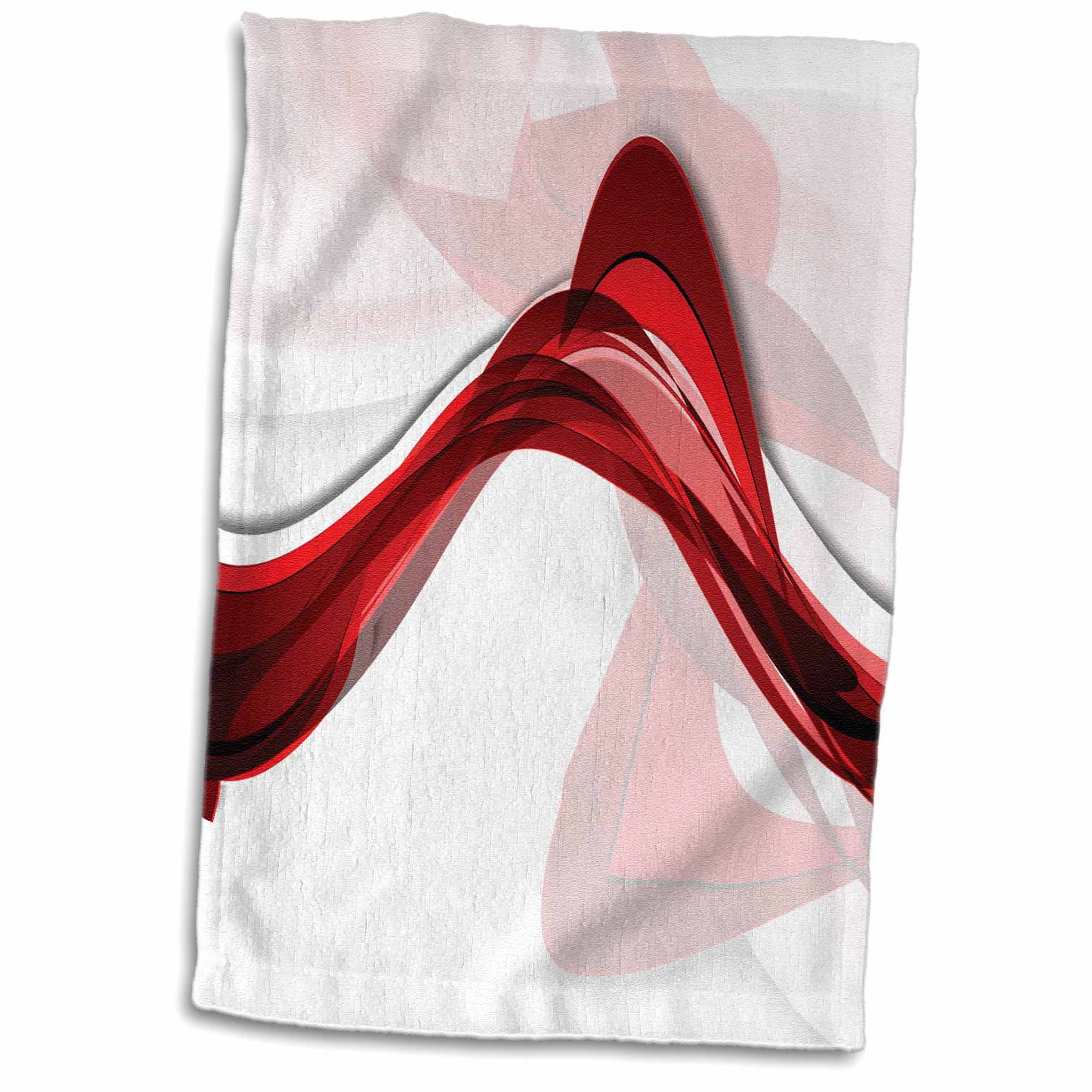 3dRose Contemporary Red Streamer Towel, 15 by 22inch