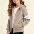 thumbnail image 6 of HAOTAGS Kids Hooded Sweatshirt (5-14) Winter Fleece-lined Zipper Warm Jacket Khaki Size 5T, 6 of 7