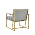 thumbnail image 4 of Inspired Home Madisen PU Leather Accent Chair, Grey/Gold, 4 of 7
