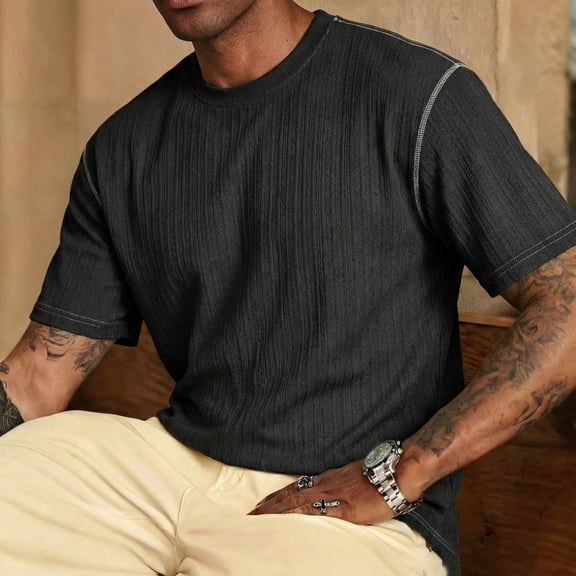 Men's 3XLT Big and Tall Short Sleeve Relaxed Fit T Shirt Crew Neck