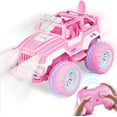 thumbnail image 1 of Coche de control remoto rosa para niñas, Jeep RC a escala 1:16 con luz LED y baterías recargables, 80 minutos de tiempo de juego, camión de juguete rosa de 2,4 GHZ, juguetes de coche, 1 of 1