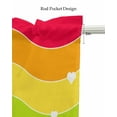 thumbnail image 5 of Rainbow Linen Curtain Valance for Bedroom/Bathroom/Kitchen/Office/Living/Dining Room Window,Watercolor Gradient Heart Geometric Stripes Pocket Topper Drapes Decorative Cafe Drapery Panel 42"x12", 5 of 6