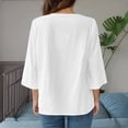 thumbnail image 5 of WXLWZYWL Boho Tops for Women Blouses Dressy Casual V Neck 3/4 Sleeve Shirts Casual Loose Fitted Blouses 2026 Fashion Clothes, 5 of 6