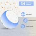 thumbnail image 3 of Máquina del sueño Máquina de ruido blanco de escritorio Máquina de sonido para dormir para bebé Chupete para dormir 7 colores Luces nocturnas 34 Sonidos relajantes 32 niveles Volumen ajustable 30 min Meterk  Máquina del sueño, 3 of 7
