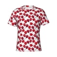 thumbnail image 4 of Vsdgher Tulips Flowers Print Men's Dry Fit Mesh Athletic Shirts Moisture Wicking Tennis T-Shirt Tops, 4 of 9