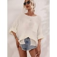 thumbnail image 3 of Maydear Women Summer Loose Hollow Knit Sweater, Fashion Pullover Knit Short Sleeve Sweater, 3 of 5