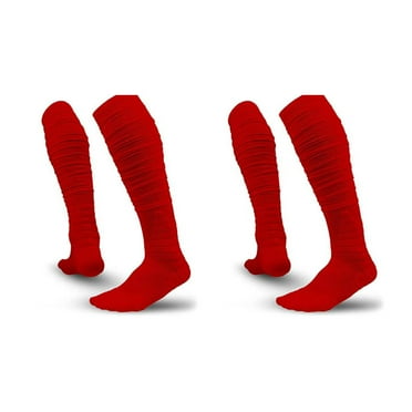 AUQ 2Pcs Soccer Socks,Flexible Youth Soccer Socks for Maximum Comfort,Protective Soccer Shin Guards,Red