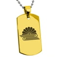 thumbnail image 1 of Stainless Steel Kusonoki Samurai Crest Engraved Dog Tag Pendant Necklace, 1 of 1