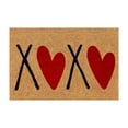 thumbnail image 2 of XOXO Valentine's Doormat with Two Red Hearts, Hugs and Kisses Sign, 24x16 Inch, Lovely Couple Welcome Mat, Low Profile Indoor Front Door Rug, Romantic Holiday Decoration, 2 of 4