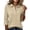 Khaki, variant on Yifymode Polo Shirts for Women 3/4 Sleeve Collared Cotton Golf Tees 3-Button Loose Fit Business Casual Daily Work Tops,Dark Gray L