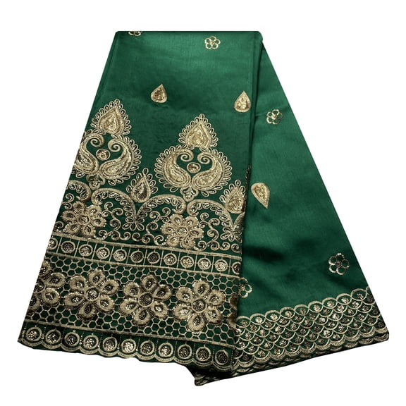 YQOINFKS Green Wedding Bridal Embroidery Lace Tissu George Lace Fabric Sequin Lace Fabric African Fabric Clothing 5 Yards/Piece