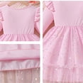 thumbnail image 6 of LYHaoo And Girls Dress Long Sleeve Party Gown With Sequin Details Elegant Net Layered Skirt For，Dresses for School Casual Sizes 4-5 Years Pink, 6 of 7