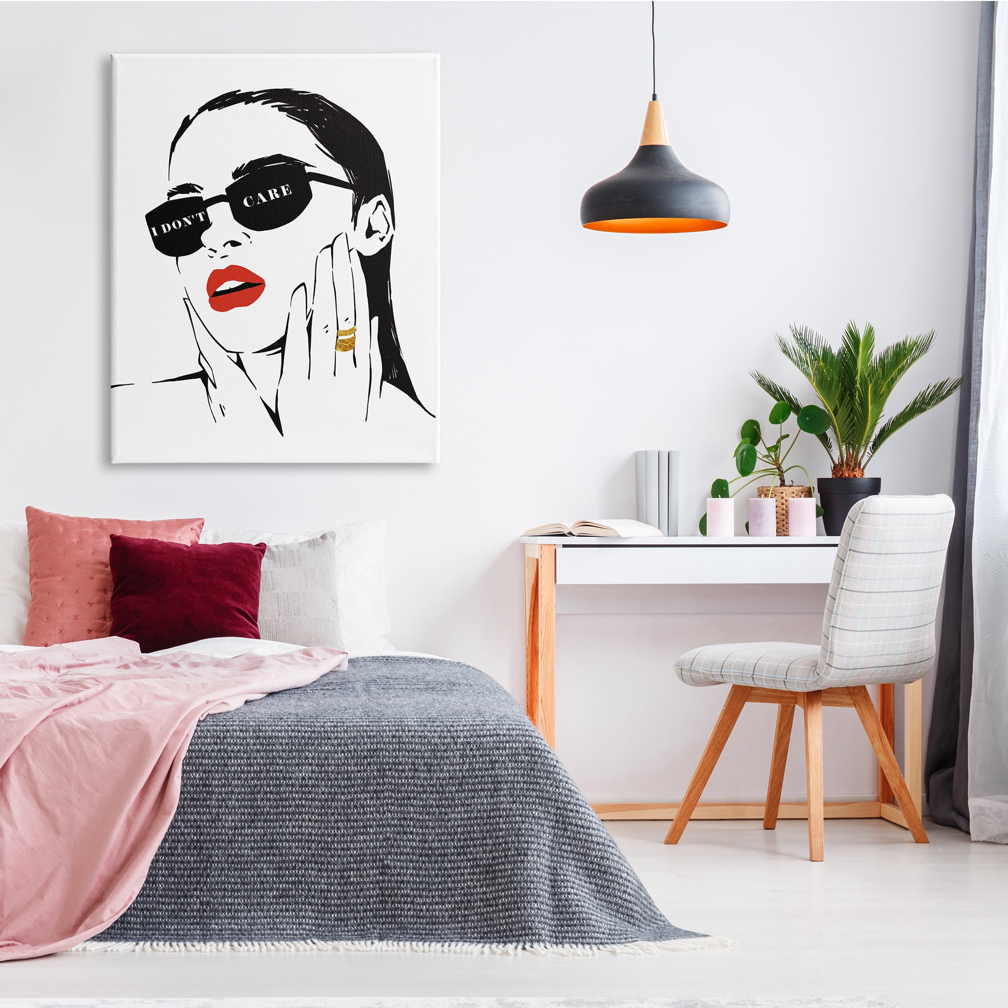 Stupell Indtries I Don’t Care Shades Glam Fashion Female Portrait,36 x 48,Design by Ziwei Li