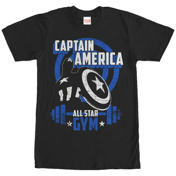 Men's Marvel Captain America All Star Gym Graphic Tee Black 2X Large