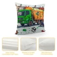thumbnail image 4 of Cartoon Car Kids Duvet Cover Set Full Size,City Garbage Truck Plaid Retro Grid Comforter Cover with  Pillowcases,Green Recycling Trash Can Print Breathable Bedspread for Boys Teens,Pillow Sham, 4 of 5