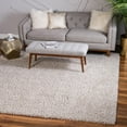 thumbnail image 5 of Unique Loom Davos Shag Rug Linen 10' Square Solid Comfort Perfect For Dining Room Living Room Bed Room Kids Room, 5 of 7