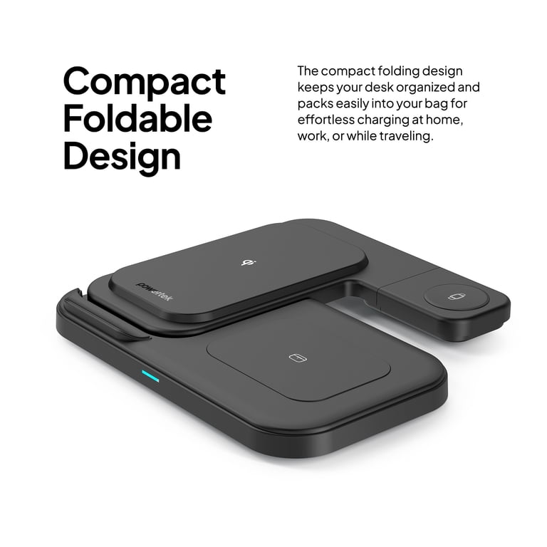 Liquipel Powertek 3-in-1 Qi2 Wireless Charging Pad, Black photo 4