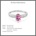 thumbnail image 4 of Gem Stone King 10K White Gold Ring Oval Pink Moissanite Diamond (0.97 Cttw), 4 of 4