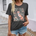 thumbnail image 1 of T-Shirts Stylés pour Femmes, Manches Courtes Décontractées, Col Rond, Haut avec Imprimé Unique pour le Quotidien et la Tenue, 1 of 3