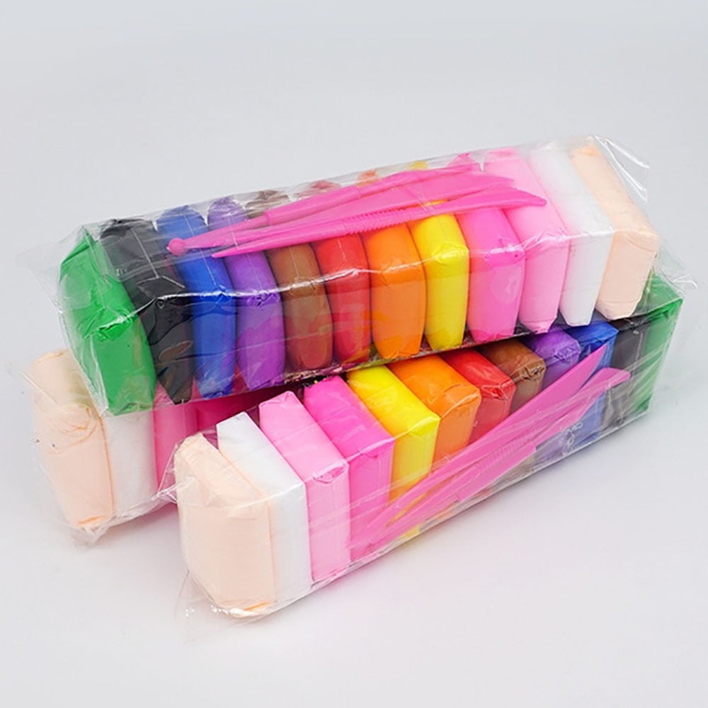 12 Color/Set Light Clay DIY Dry Polymer Plasticine Modelling Clay Super Light 