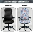 thumbnail image 4 of FKELYI Pink Bohemian Floral Blue Butterfly Print Office Chair Covers Stretch Computer Chair Slipcovers for Swivel Armchair Anti-Dust Gaming Chair Slipcover for Home Office, Large, 4 of 6