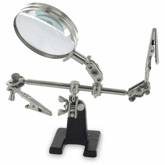Helping Hands Magnifier Glass Stand W/Alligator Clips 5X Mag