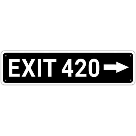 EXIT 420 Street Signs, 420 Decor 420 Sign 420 Gift, Wall Decor for Home/Driveway/Man Cave/Bar, Quality Metal Signs 16x4 Inch