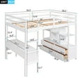 thumbnail image 7 of Loft Bed With Desk, 6 Drawers and Storage Shelves, Solid Wood Full Size Loft Bed Frame with Full-Length Guardrails and Ladder, Multifunctional Loft Bed, Space-Saving Design, No Box Spring Needed White, 7 of 7