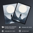 thumbnail image 2 of In Love with the Full Moon Monotone Elegant Grey Extra Large XL Wall Art Poster Print, 2 of 5