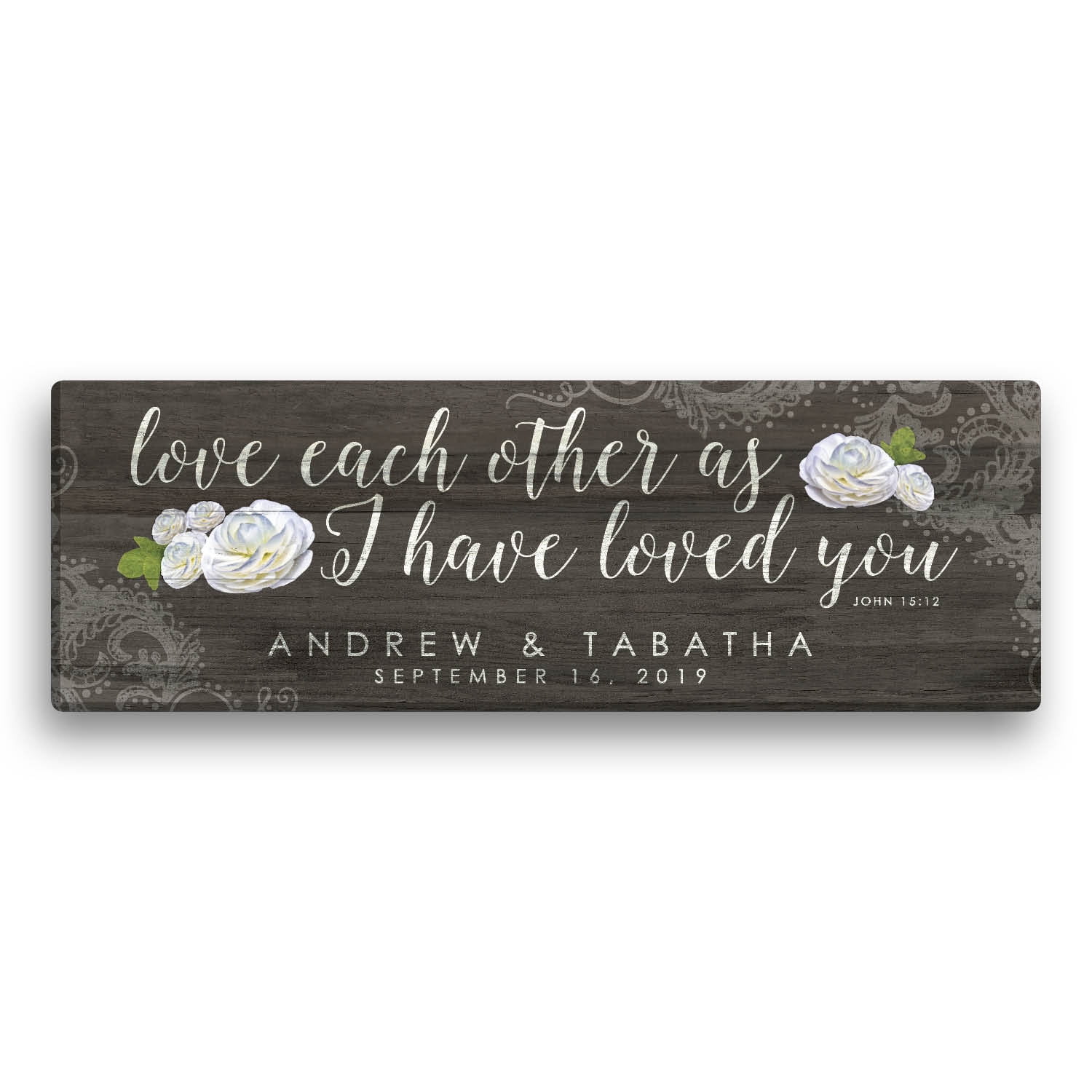 Personalized Love Each Other Floral Canvas Print