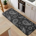thumbnail image 5 of Black Paisley and Floral Pattern Kitchen Rug Mat,Kitchen Runner Rugs Non Skid Washable,Decorative Kitchen Floor Mats for Kitchen,Sink,Laundry,17"x47.2", 5 of 7