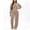 Khaki, variant on ZZwxWA Womens Velour Sweatsuits Sets 2 Piece Tracksuits Outfits Solid Color Full Zip Cropped Hoodie and Sweatpant Velvet Jogging Suit