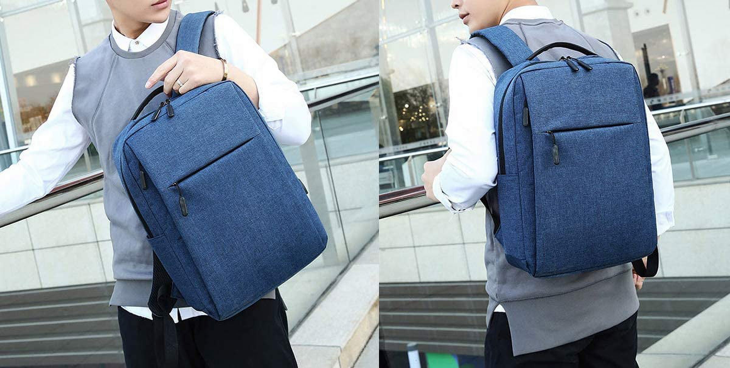 NIUTA Unisex USB Charging Port Oxford Cloth 15.6" Laptop Backpack, Blue