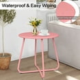 thumbnail image 6 of Fionafurn Round Metal Side Table, End Table, Small Patio Coffee Table for Porch Yard Balcony Garden, Pink, 6 of 9
