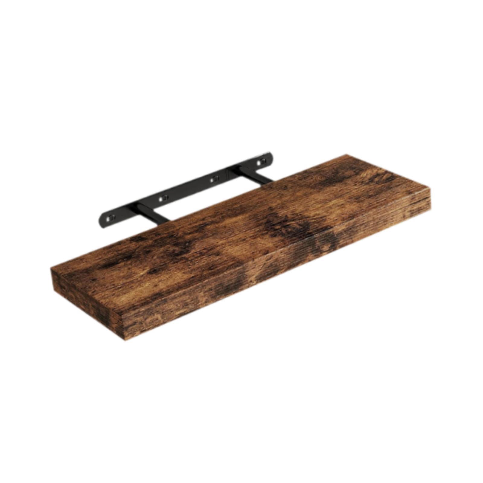 CarpNettore Float Shelf Rustic Hanging Minimalist Wood Wall Shelf with Invisible Bracket for Brown
