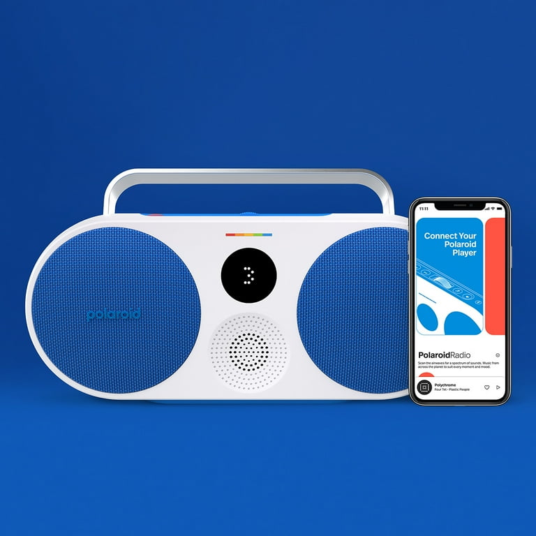 Polaroid P3 Portable Bluetooth Speaker, Blue White, 15 Hours