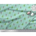 thumbnail image 2 of Soimoi Poly Georgette Fabric Geometric Shapes,Crocodile & Rhinoceros Kids Printed Fabric 1 Yard 42 Inch Wide, 2 of 3