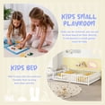 thumbnail image 4 of Aukfa Queen Size Floor Bed for Kids, Girls, Boys, Wood Montessori Bed Frame with Safety Guardrails and Door, White, 4 of 8