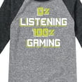 thumbnail image 3 of Instant Message - One Hundred Percent Gaming - Toddler & Youth Raglan Graphic T-Shirt, 3 of 5