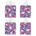 thumbnail image 2 of Lsque white Skull blue flower Printed Tissue Box Cover Holder, Facial Paper Organizer Dispenser,Square with Bottom Belt, PVC Leather Decorative Organizer, 2 of 8