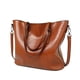 thumbnail image 2 of Bolso grande de cuero al óleo para mujer, bandolera de hombro, moda europea y americana, novedad de 2022, 2 of 5