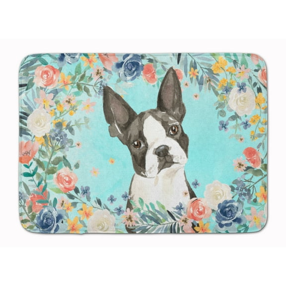 Boston Terrier Machine Washable Memory Foam Mat
