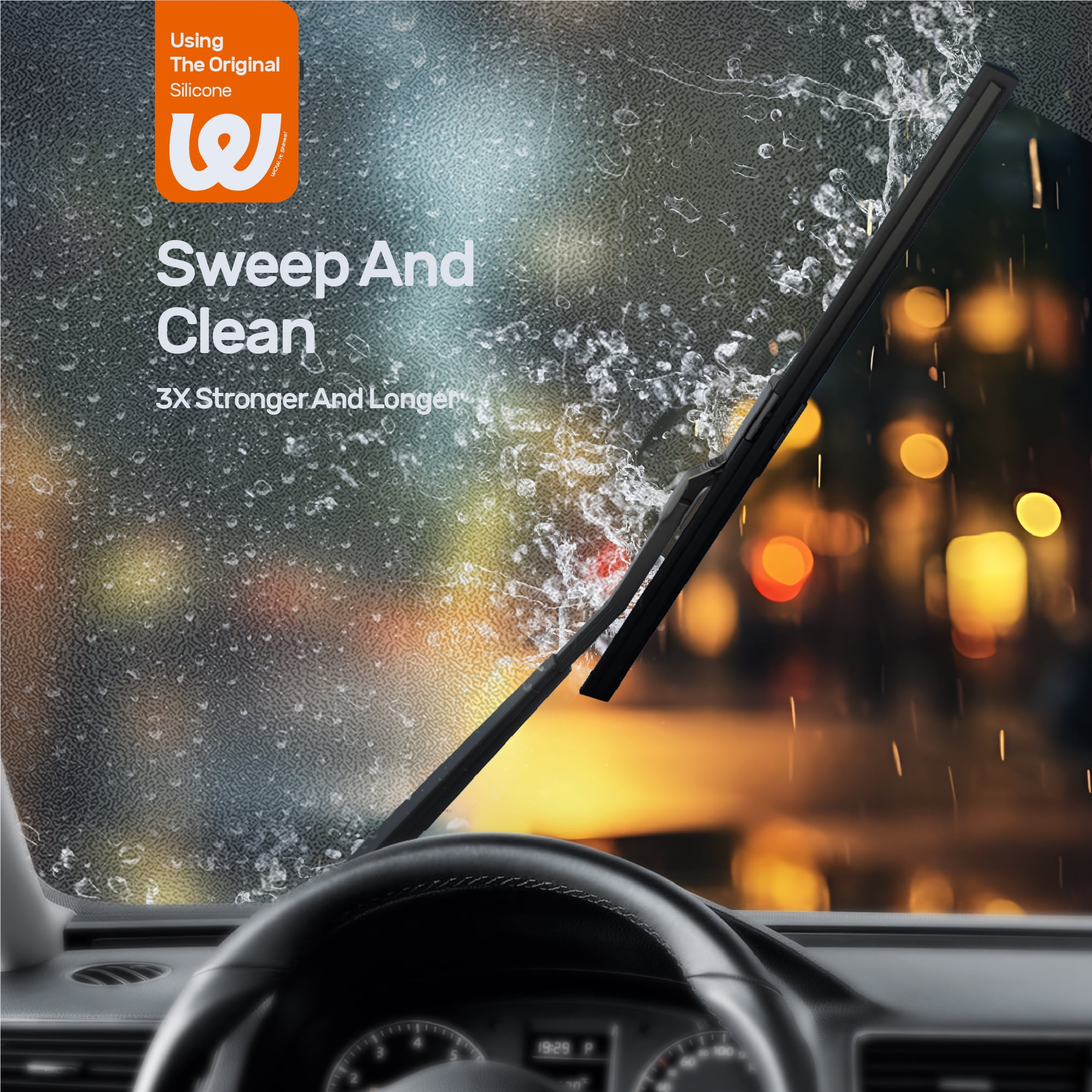 WOWIPER 26"+16"+12" Premium Silicone Wiper Blades 3-Pack – Water Repellent Beam Fit D-PTB – OEM All-Season with Rear Wiper for Subaru Crosstrek 2013-2018