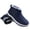 Blue, variant on Knivor Men High-top Winter Snow Boots Hook & Loop Slip-Resistant Cushion Wearproof Sole Faux Fur Warm Outdoor Winter Shoes