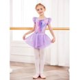 thumbnail image 5 of Arshiner Girls Ruffle Sleeve Ballet Dance Dress Tutu Skirted Leotard | with Two Layers Sequins Asymmetrical Tulle Skirt, Soft High Stretchy Fabric, 5 of 5