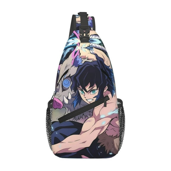 Demon Slayer Inosuke Hashibira Sling Bag Crossbody Sling Backpack Chest Bag Daypack Purses Shoulder Bag For Women Men Travel Hiking
