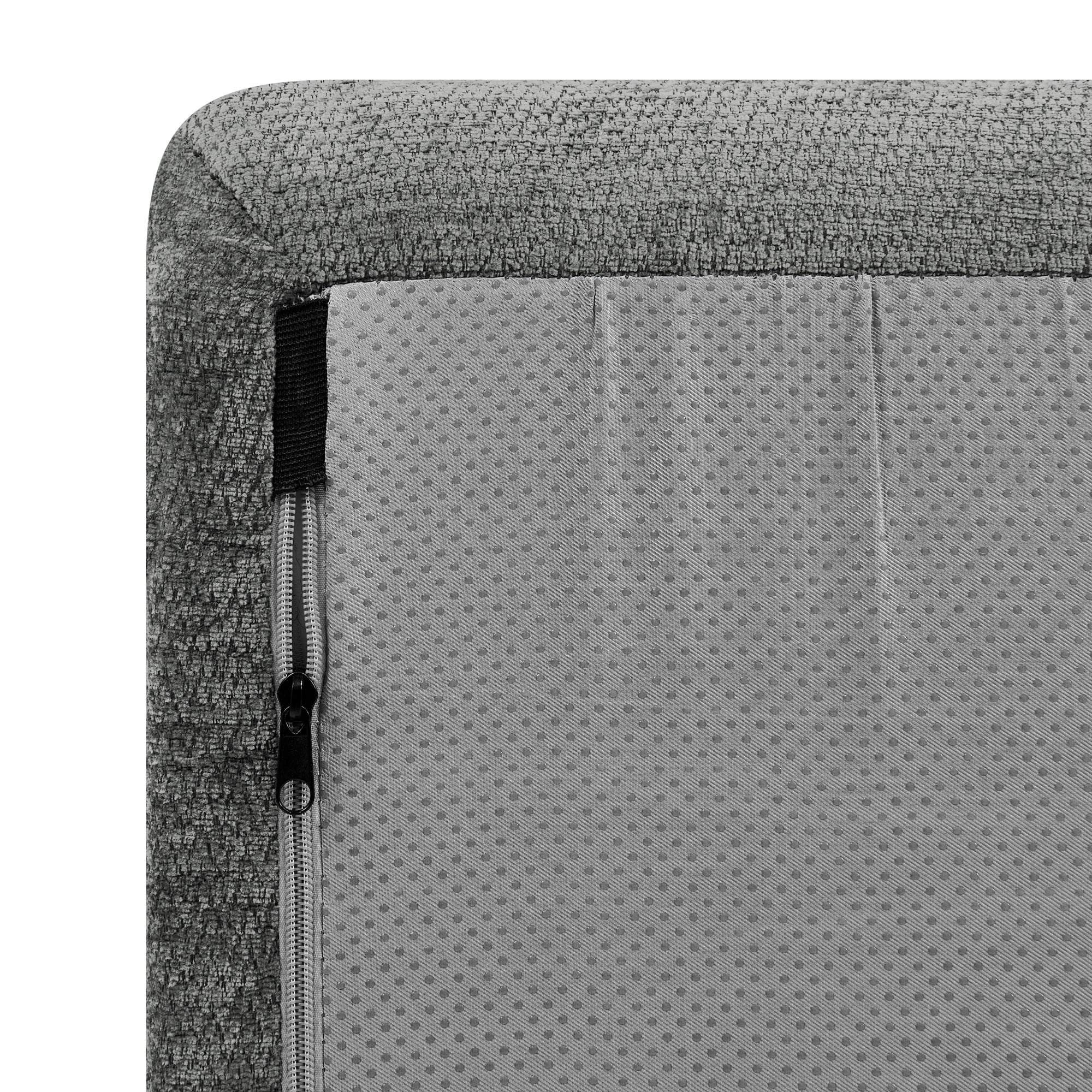 116"W Modern Semi-Curved Modular Sectional Sofa with Movable Ottoman,Vertical Stitched Chenille Cloud Sofa Couch for Living Room,No Assembly Required,Dark Gray
